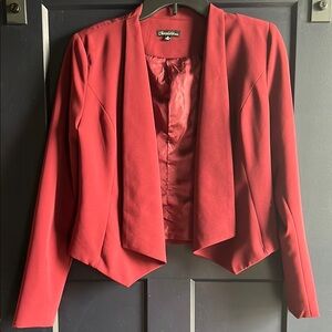 Chocolate USA cropped burgundy blazer